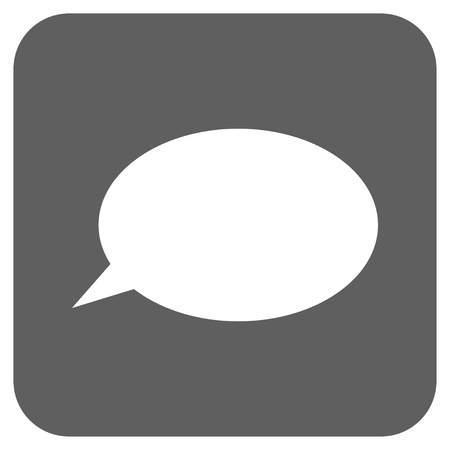 Message Cloud vector icon. Image style is a flat icon symbol on a rounded square button, white and silver gray colors.のイラスト素材