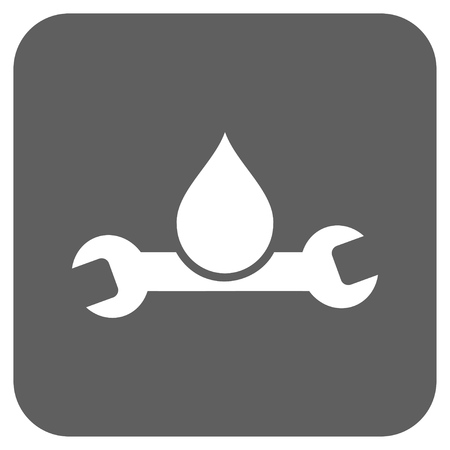 Plumbing vector icon. Image style is a flat icon symbol inside a rounded square button, white and silver gray colors.のイラスト素材