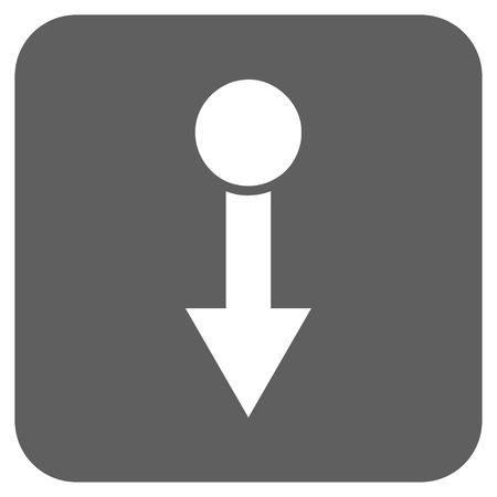 Pull Down vector icon. Image style is a flat icon symbol in a rounded square button, white and silver gray colors.のイラスト素材