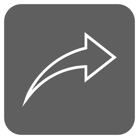 Redo vector icon. Image style is a flat icon symbol in a rounded square button, white and silver gray colors.のイラスト素材