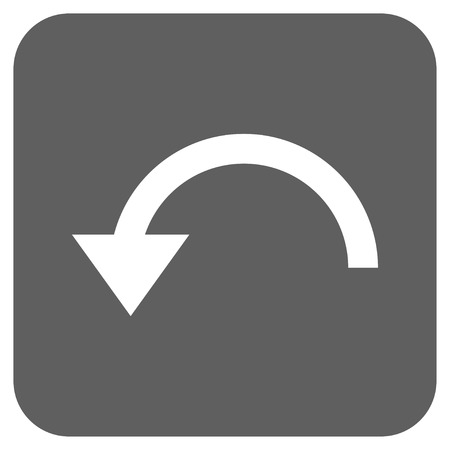 Rotate CCW vector icon. Image style is a flat icon symbol inside a rounded square button, white and silver gray colors.のイラスト素材