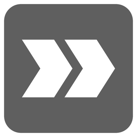 Shift Right vector icon. Image style is a flat icon symbol in a rounded square button, white and silver gray colors.のイラスト素材