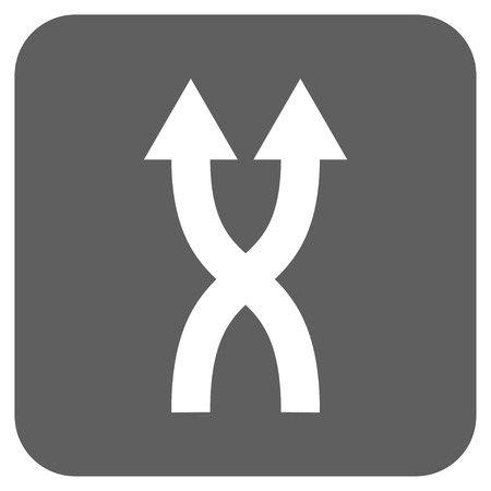 Shuffle Arrows Up vector icon. Image style is a flat icon symbol in a rounded square button, white and silver gray colors.のイラスト素材
