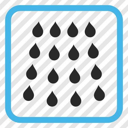 Drops blue and gray vector icon. Image style is a flat pictogram symbol in a rounded square frame on a transparent diagonally hatched background.のイラスト素材