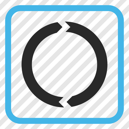 Rotation blue and gray vector icon. Image style is a flat icon symbol in a rounded square frame on a transparent diagonally hatched background.のイラスト素材