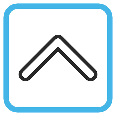 Arrowhead Up blue and gray vector icon. Image style is a flat pictograph symbol inside a rounded square frame on a white background.のイラスト素材
