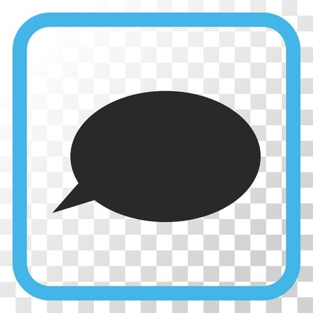 Message Cloud blue and gray vector icon. Image style is a flat pictogram symbol inside a rounded square frame on a transparent background.のイラスト素材