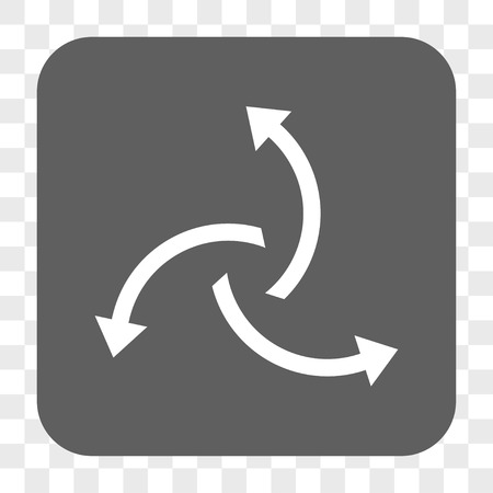 Centrifugal Arrows interface toolbar button. Vector icon style is a flat symbol in a rounded square button, white and gray colors, chess transparent background.のイラスト素材