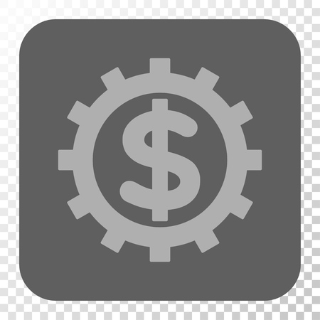 Financial Industry rounded button. Vector pictograph style is a flat symbol on a rounded square button, light gray and gray colors, chess transparent background.のイラスト素材