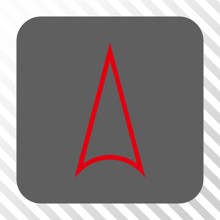 Arrowhead Up square icon. Vector pictogram style is a flat symbol on a rounded square button, red and gray colors, hatched diagonally transparent background.のイラスト素材