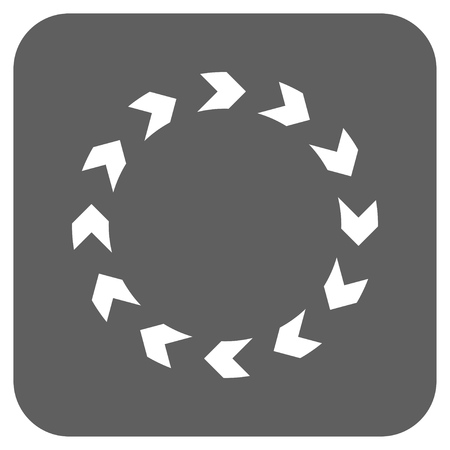 Circulation glyph icon. Image style is a flat icon symbol on a rounded square button, white and silver gray colors.の写真素材
