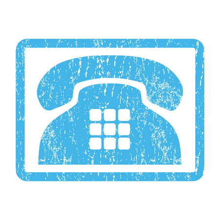 Tone Phone rubber seal stamp watermark. Vector icon symbol inside rounded rectangular frame with grunge design and dirty texture. Scratched blue ink sticker print on a white background.のイラスト素材