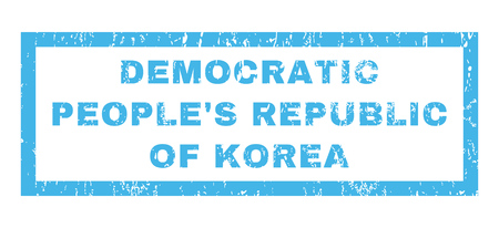 Democratic PeopleS Republic Of Korea text rubber seal stamp watermark. Caption inside rectangular shape with grunge design and scratched texture.のイラスト素材
