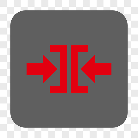 Press Horizontal Direction interface toolbar button. Vector icon style is a flat symbol on a rounded square button, red and gray colors, chess transparent background.のイラスト素材