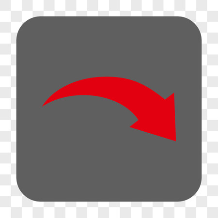 Redo interface toolbar button. Vector icon style is a flat symbol on a rounded square button, red and gray colors, chess transparent background.のイラスト素材