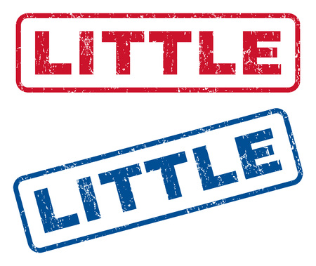 Little text rubber seal stamp watermarks. Vector style is blue and red ink tag inside rounded rectangular banner. Grunge design and unclean texture. Blue and red signs.のイラスト素材