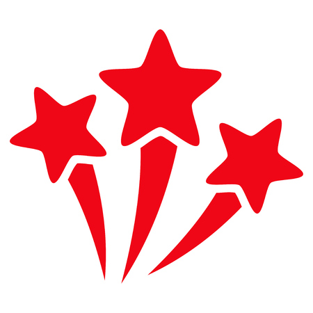 Star Fireworks flat icon. Vector red symbol. Pictograph is isolated on a white background. Trendy flat style illustration for web site design,  , ads, apps, user interface.のイラスト素材