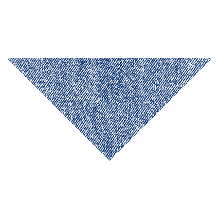 Arrowhead Down vector textured icon for overlay watermark stamps. Blue jeans fabric vectorized texture. Symbol with dust design. Blue ink rubber seal stamp with fiber textile structure.のイラスト素材
