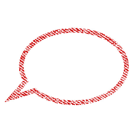 Hint Cloud raster textured icon for overlay watermark stamps. Red fabric rasterized texture. Symbol with unclean design. Red ink rubber seal stamp with fiber textile structure.の写真素材