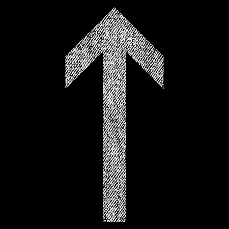 Arrow Up vector textured icon for overlay watermark stamps. Fabric white vectorized texture. Symbol with unclean design. Rubber seal stamp with fiber textile structure.のイラスト素材