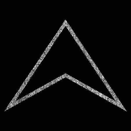Arrowhead Up vector textured icon for overlay watermark stamps. Fabric white vectorized texture. Symbol with scratched design. Rubber seal stamp with fiber textile structure.のイラスト素材