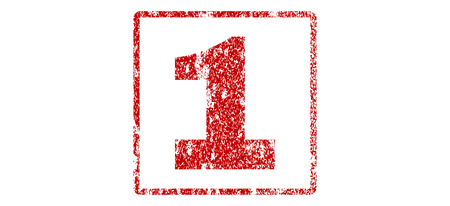 1 text rubber seal stamp for watermarks. Textured sign. Vector red caption inside rounded rectangular banner. Grunge design and unclean texture.のイラスト素材