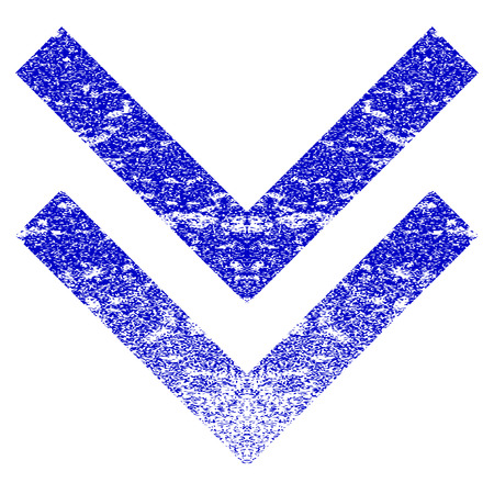 Shift Down grunge textured icon. Flat style with dirty texture. Corroded vector blue rubber seal stamp style. Designed for overlay watermark stamp elements with grainy design.のイラスト素材