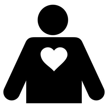 Lover Person flat icon. Vector black symbol. Pictogram is isolated on a white background. Trendy flat style illustration for web site design, logo, ads, apps, user interface.のイラスト素材