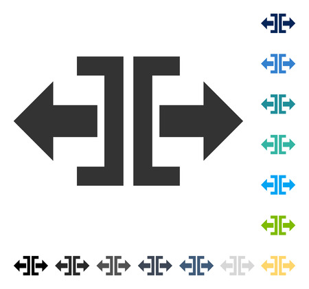 Divide Horizontal Direction icon. Vector illustration style is flat iconic symbol in some color versions.のイラスト素材