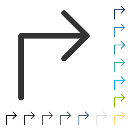 Turn Right icon. Vector illustration style is flat iconic symbol in some color versions.のイラスト素材