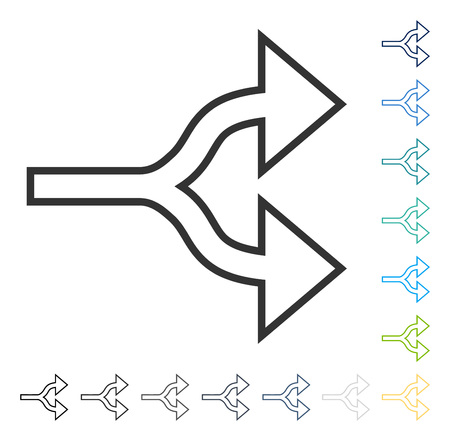 Split Arrows Right icon. Vector illustration style is flat iconic symbol in some color versions.のイラスト素材