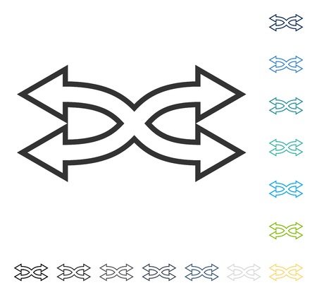 Shuffle Arrows Horizontal icon. Vector illustration style is flat iconic symbol in some color versions.のイラスト素材