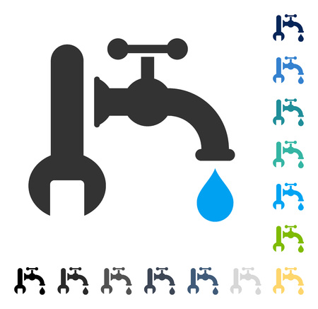 Plumbing icon. Vector illustration style is flat iconic symbol in some color versions.のイラスト素材