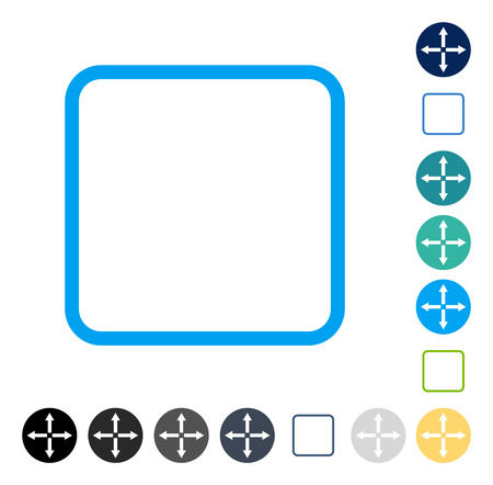Expand Arrows icon inside rounded square frame. Vector illustration style is a flat iconic symbol in some color versions.のイラスト素材