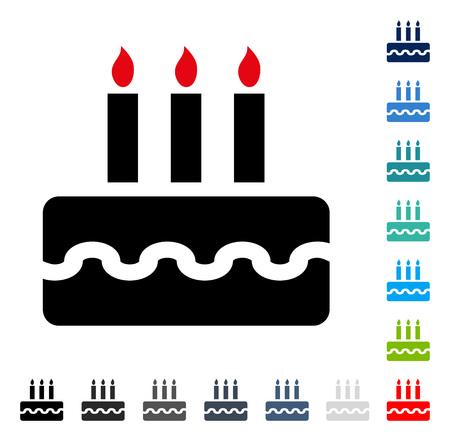 Birthday Cake icon. Vector illustration style is a flat iconic symbol in some color versions.のイラスト素材