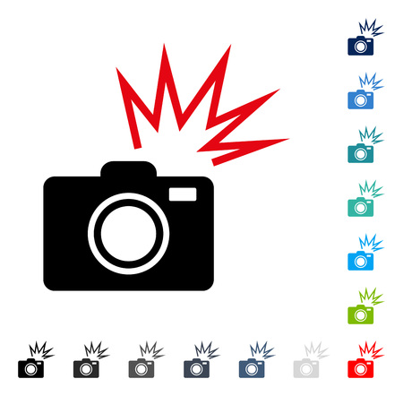 Camera Flash icon. Vector illustration style is a flat iconic symbol in some color versions.のイラスト素材