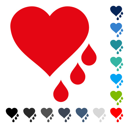 Heart Blood Drops icon. Vector illustration style is a flat iconic symbol in some color versions.のイラスト素材