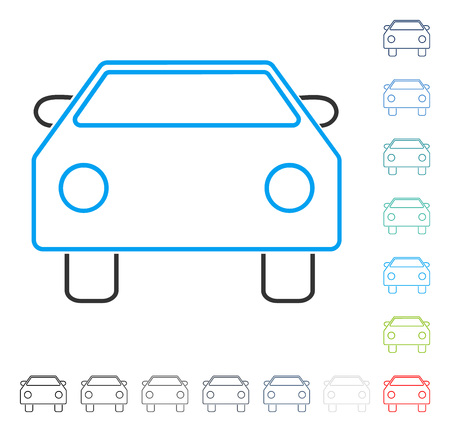 Car stroke icon. Vector illustration style is a flat iconic stroke symbol in some color versions.のイラスト素材