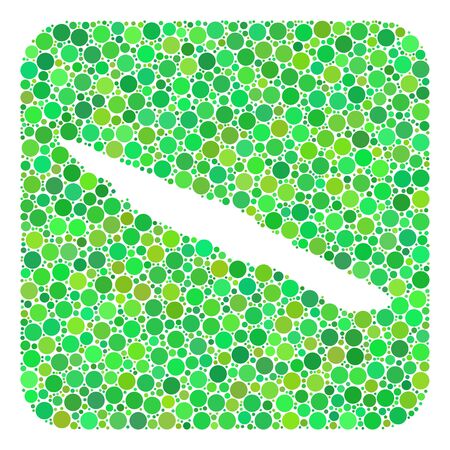 Map of Sao Jorge Island collage designed with rounded rectangle and carved shape. Vector map of Sao Jorge Island mosaic of spheric dots in variable sizes and green color tones.のイラスト素材
