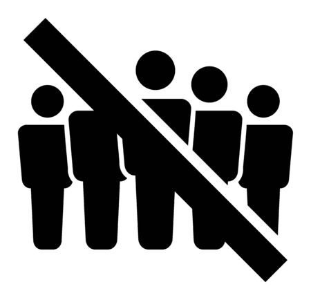 No People Crowd vector icon. A flat illustration design used for No People Crowd icon, on a white background.のイラスト素材