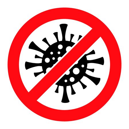 Stop Coronavirus vector icon. A flat illustration design used for Stop Coronavirus icon, on a white background.のイラスト素材
