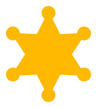 Sheriff Star vector icon. A flat illustration design used for Sheriff Star icon, on a white background.のイラスト素材