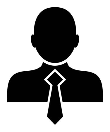 Office Man vector icon. A flat illustration design used for Office Man icon, on a white background.のイラスト素材