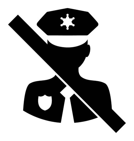 No Police Guard raster icon. A flat illustration design used for No Police Guard icon, on a white background.の写真素材