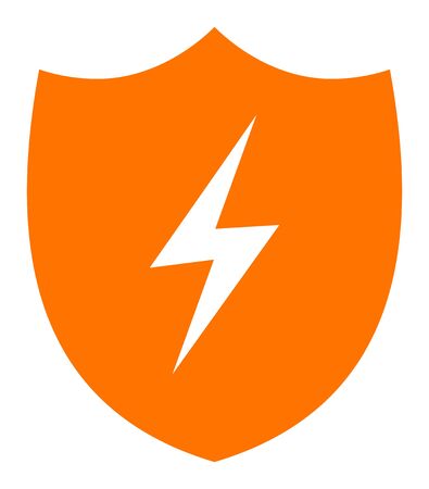 Electric Shield raster icon. A flat illustration design used for Electric Shield icon, on a white background.の写真素材