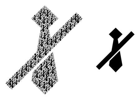 Recursive mosaic frorbidden man tie and original icon. Vector mosaic is created with recursive frorbidden man tie elements. Flat vector design on a white background.のイラスト素材