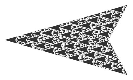 Recursive combination of arrowhead left. Flat vector arrowhead left mosaic is done of random...