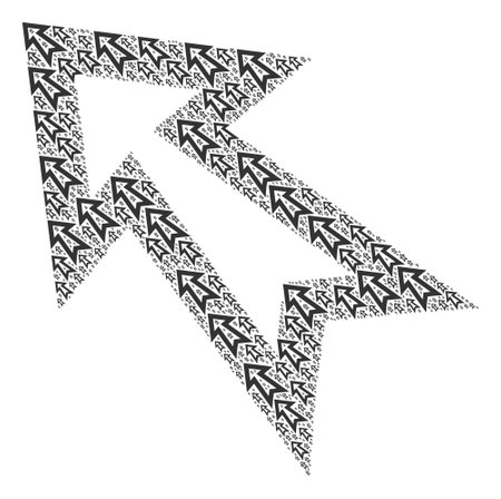 Repeating mosaic of arrow left up. Flat vector arrow left up mosaic is constructed with repeating recursive arrow left up icons.のイラスト素材