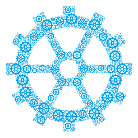 Recursive composition of gear. Flat vector gear composition is formed with repeating recursive gear parts.のイラスト素材
