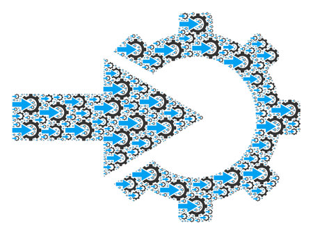 Recursive combination from cog integration. Flat vector cog integration mosaic is composed with random recursive cog integration items.のイラスト素材